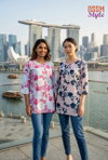 Ossm Style 198 Cotton Printed Casual Ladies Short Top Collection